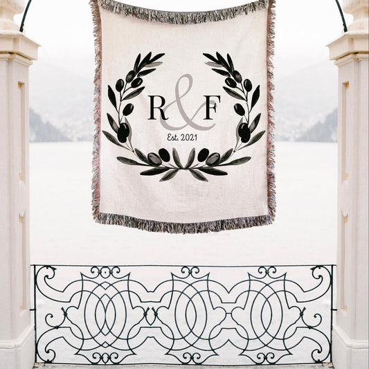 Couple 100% Cotton Woven Blanket, Personalized Wall Hanging Tapestry, Cozy Throw
