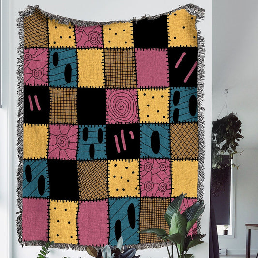 Halloween 100% Cotton Woven Blanket, Custom Name Wall Hanging Tapestry, Cozy Throw