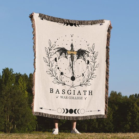 Basgiath 100% Cotton Woven Blanket, Bookish Wall Hanging Tapestry, Cozy Throw Gift For Reader