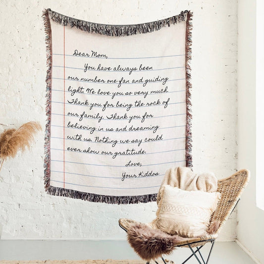 Letter 100% Cotton Woven Blanket, Personalized Wall Hanging Tapestry, Cozy Throw