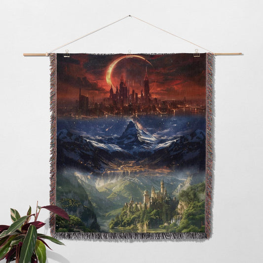TOG 100% Cotton Woven Blanket, Night Court Wall Hanging Tapestry, Bookish Cozy Throw