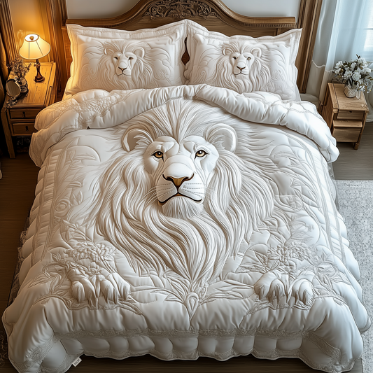 Majestic Lion 3-Piece Quilted Bedding Set