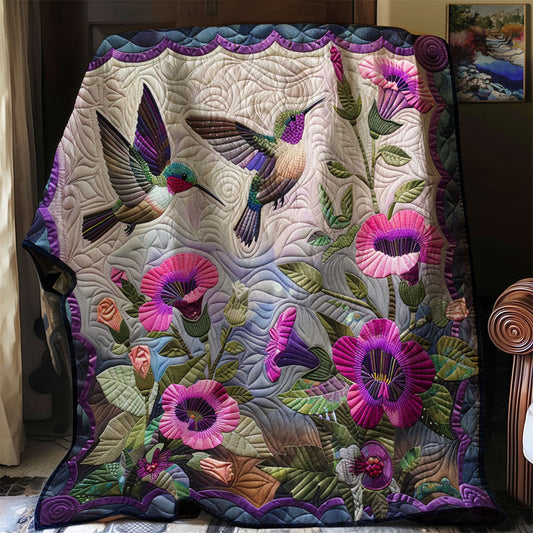 Hummingbirds Quilted Blanket